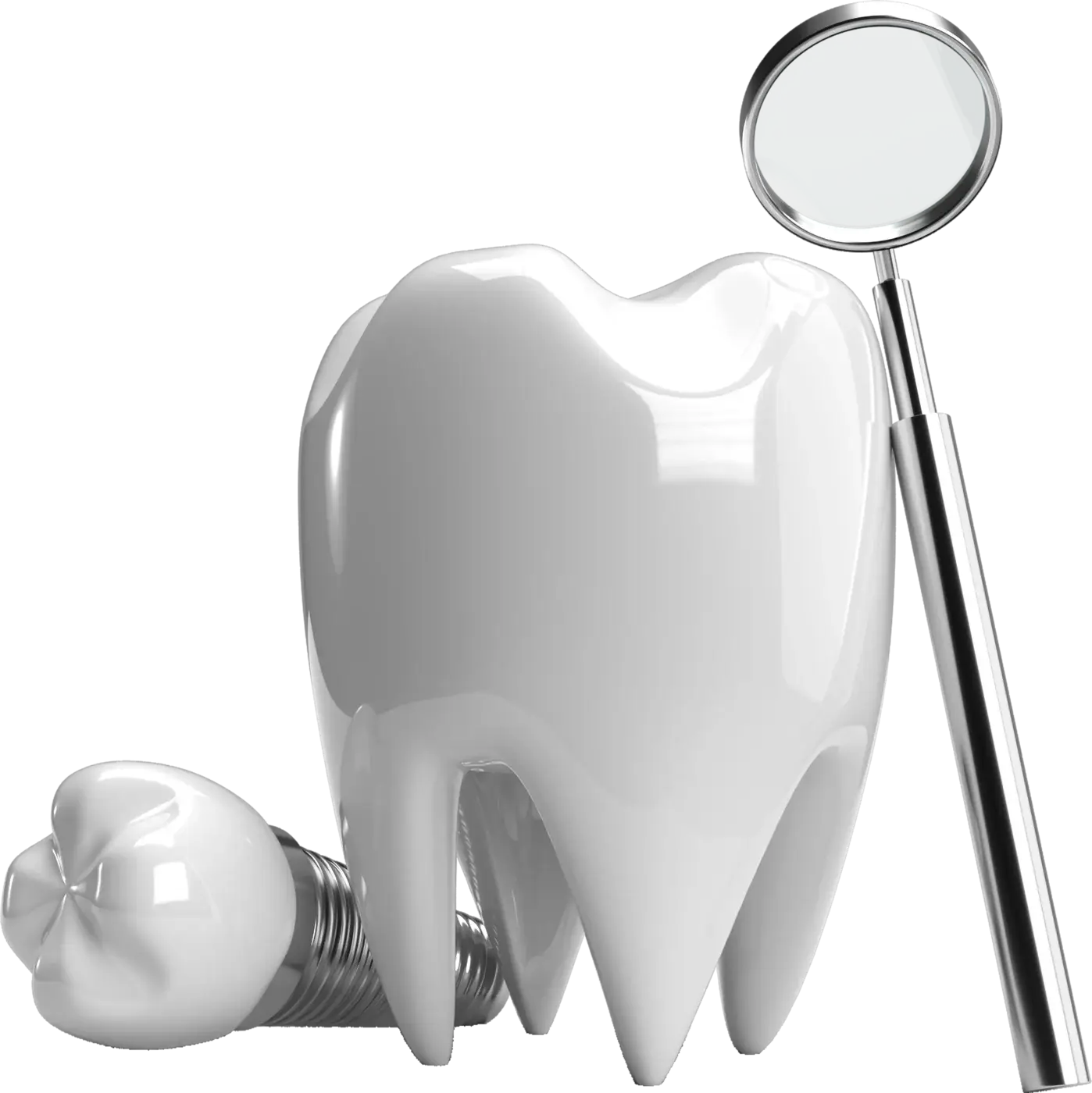 3D tooth, implant and mirror